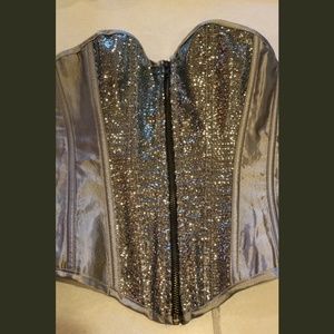 🖤Silver Sequin Corset🖤